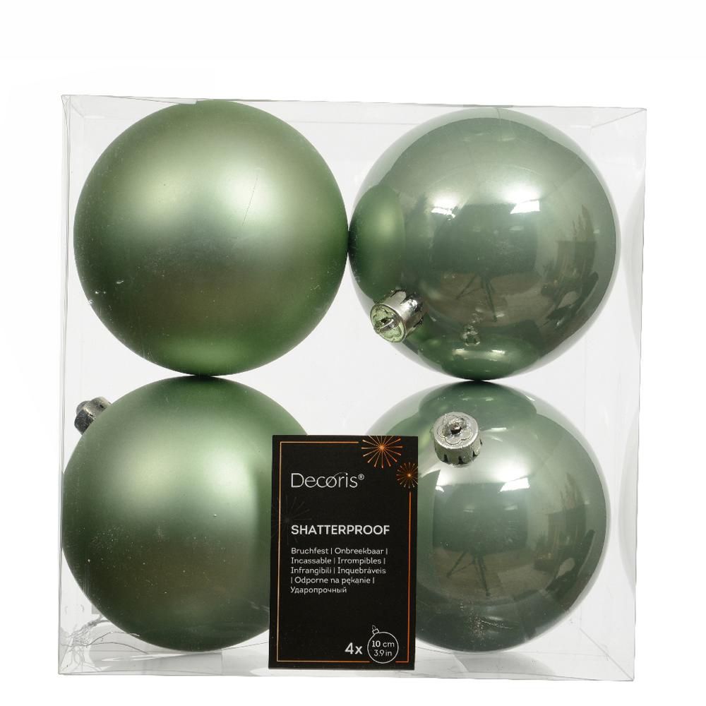 SET 4 SFERE POLY MM.100ASS. LUCIDO/SATINATO VERDE CHIARO SET 4 SFERE POLY MM.100ASS. LUCIDO/SATINATO VERDE CHIARO