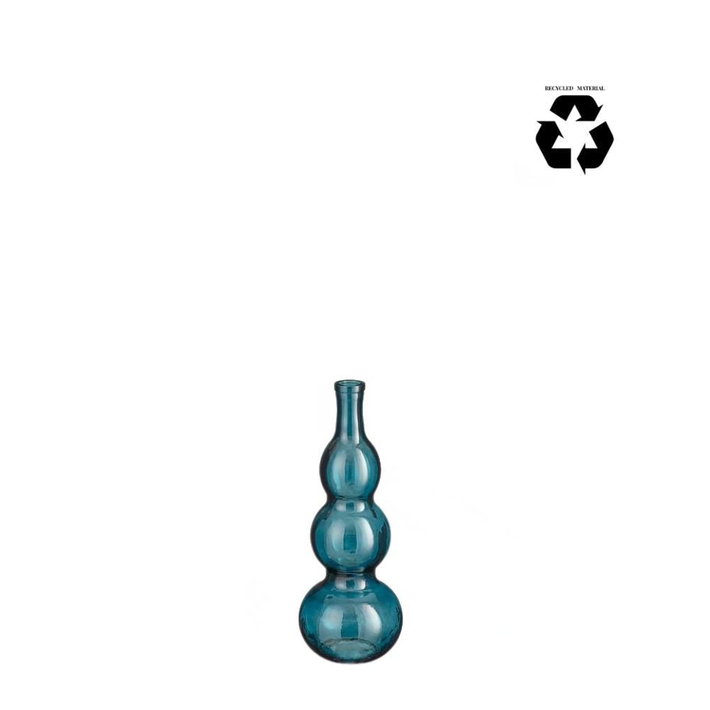 VASO VETRO RICICLATO D.17 CM H.45 CM -BENITO- BLU