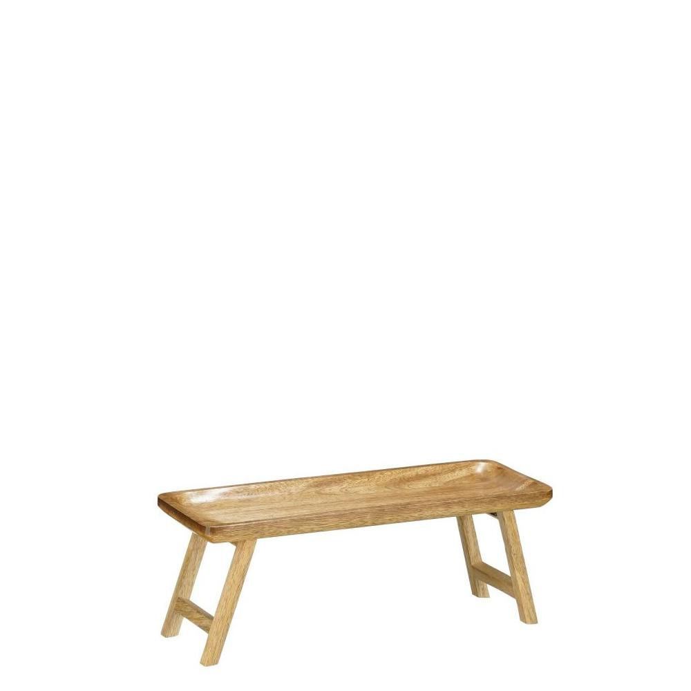 VASSOIO LEGNO RETTANGOLARE C/GAMBE 40X15 CM H.14,5 CM NATURALE