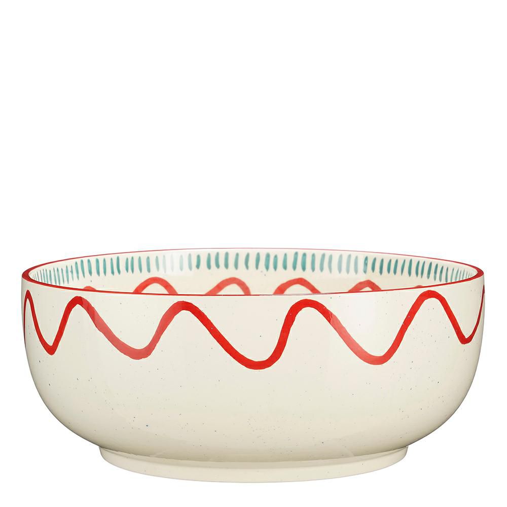 INSALATIERA CERAMICA D.34,5 CM H.13,5 CM -ARIANE- BIANCO/ROSSO