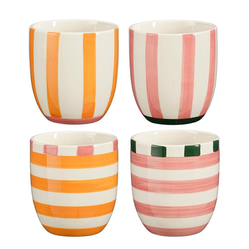 SET 4 TAZZE D.9,5 H.9 CM -BLISS- ROSA/ARANCIONE/VERDI SET 4 TAZZE D.9,5 H.9 CM -BLISS- ROSA/ARANCIONE/VERDI