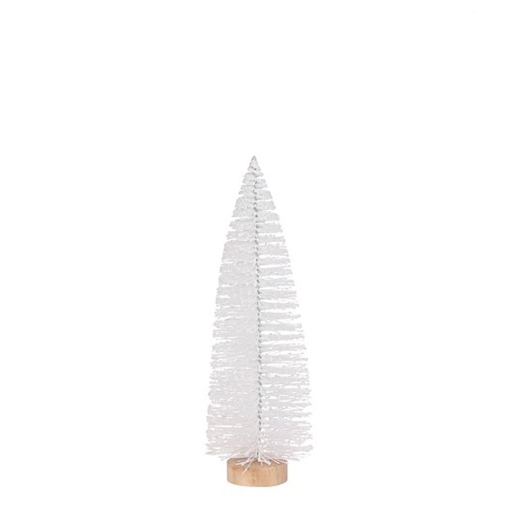 ALBERINO LUREX C/BASE LEGNO D.10 CM H.32 CM BIANCO ALBERINO LUREX C/BASE LEGNO D.10 CM H.32 CM BIANCO