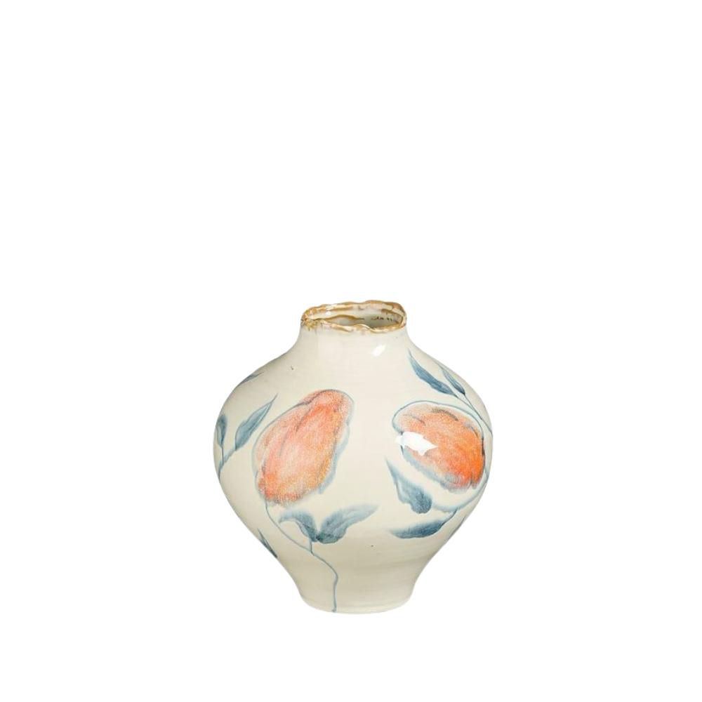 VASO CERAMICA D.20,5 CMH.22 CM -LIANA- CREMA/ARANCIO VASO CERAMICA D.20,5 CMH.22 CM -LIANA- CREMA/ARANCIO