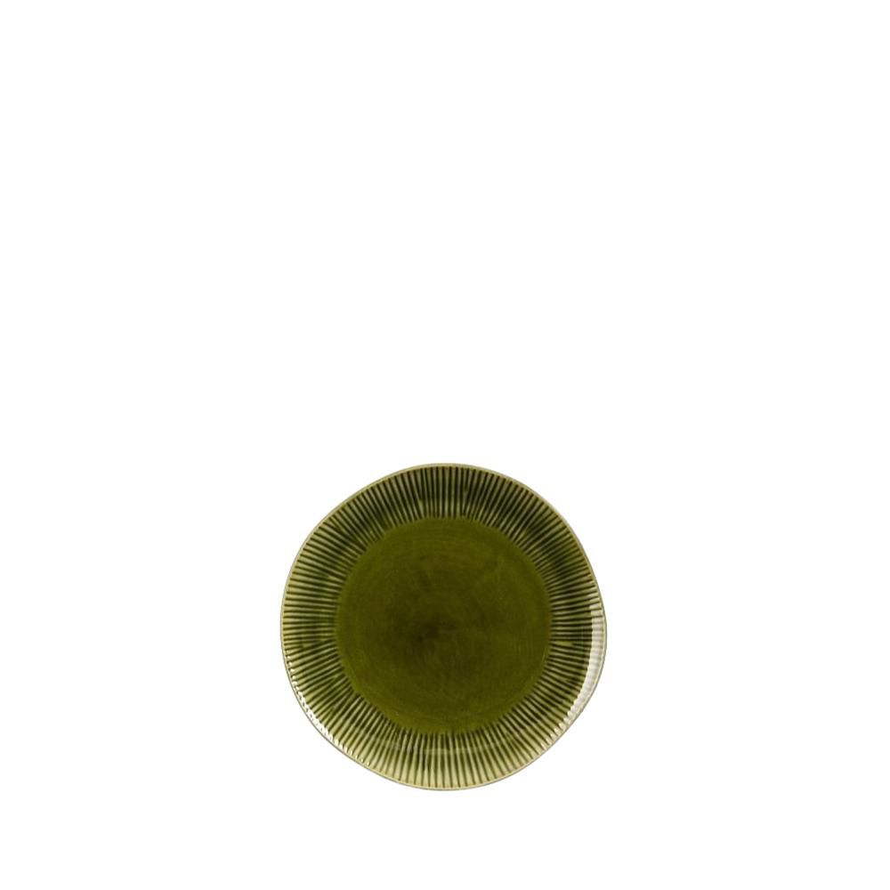 SET 4 PIATTI CERAMICA D.20,5 CM H.2 CM -NUSA- VERDE