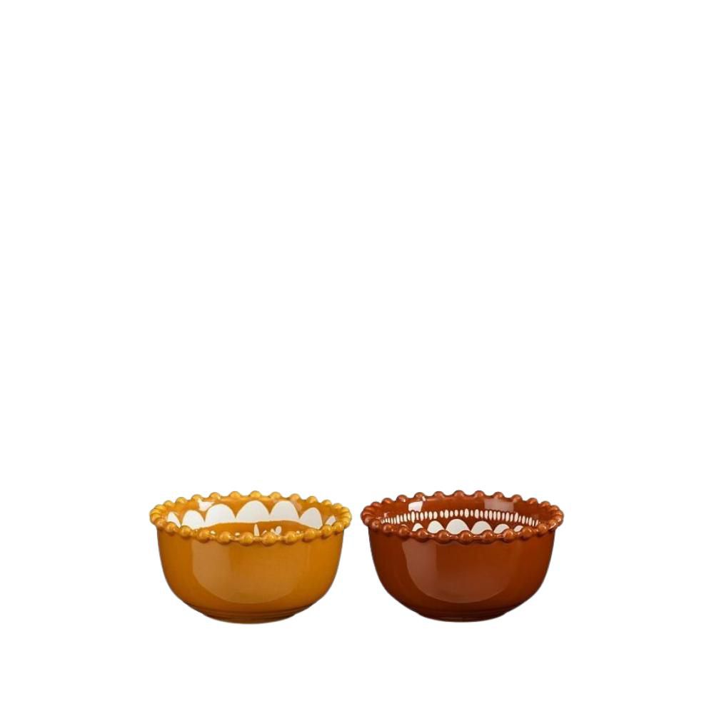 SET 6 BOWL CERAMICA D.12,5 CM H.6,5 CM -LAYLA- OCRA/TERRA