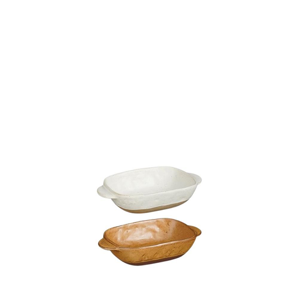 SET 2 PIROFILE CERAMICA20,5X12 CM H.4,5 CM -ELM- BEIGE/MARRONE SET 2 PIROFILE CERAMICA20,5X12 CM H.4,5 CM -ELM- BEIGE/MARRONE