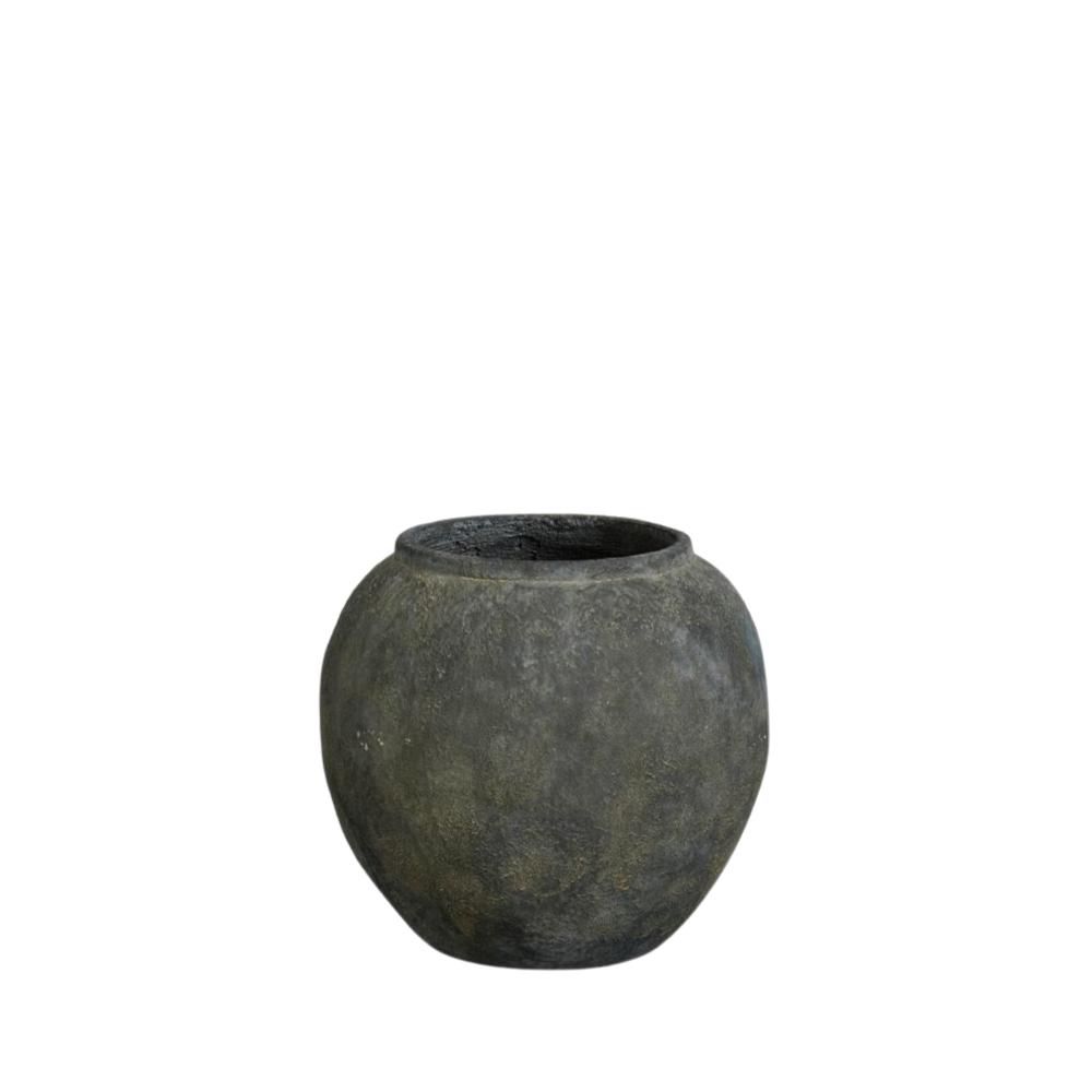 VASO CERAMICA TONDO D.28 CM H.25,5 CM -GREGORY- GRIGIO SCURO VASO CERAMICA TONDO D.28 CM H.25,5 CM -GREGORY- GRIGIO SCURO