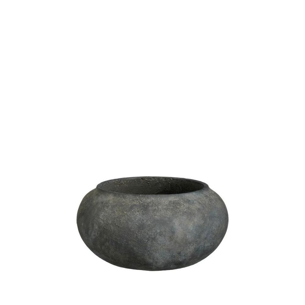 VASO CERAMICA TONDO D.37,5 CM H.18,5 CM -GREGORY- GRIGIO SCURO VASO CERAMICA TONDO D.37,5 CM H.18,5 CM -GREGORY- GRIGIO SCURO
