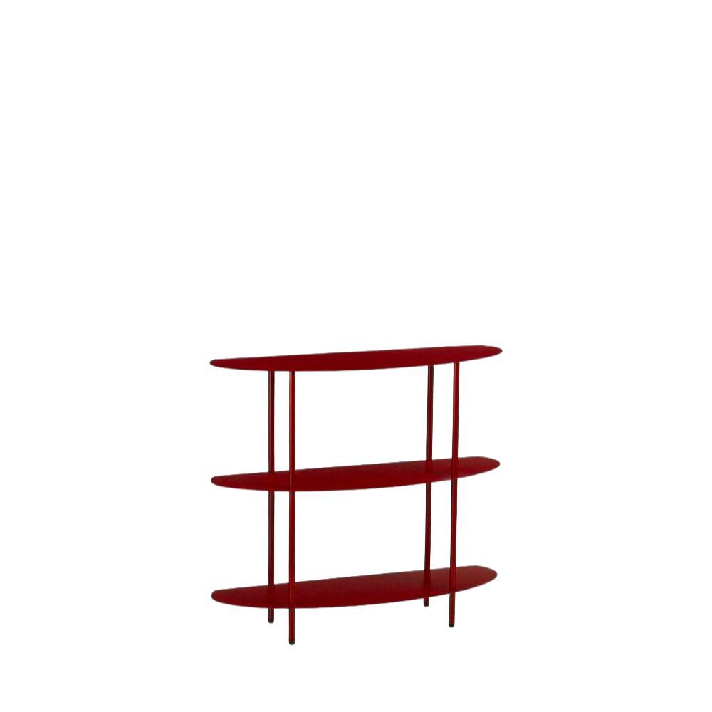 SCAFFALE METALLO 3 RIPIANI 90X28 CM H.81 CM ROSSO