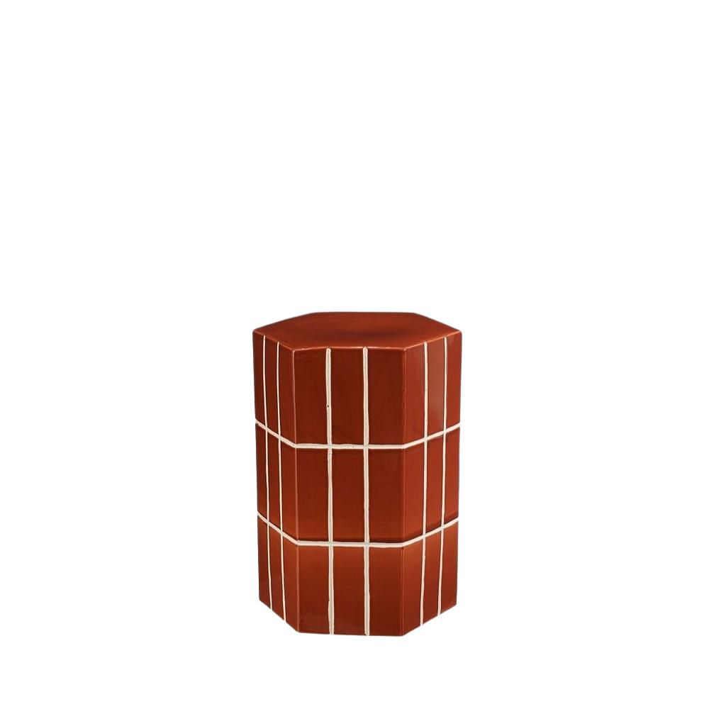 TAVOLO CERAMICA ESAGONALE 34,5X29,5 CM H.47,5 CM -MENTON- TERRA