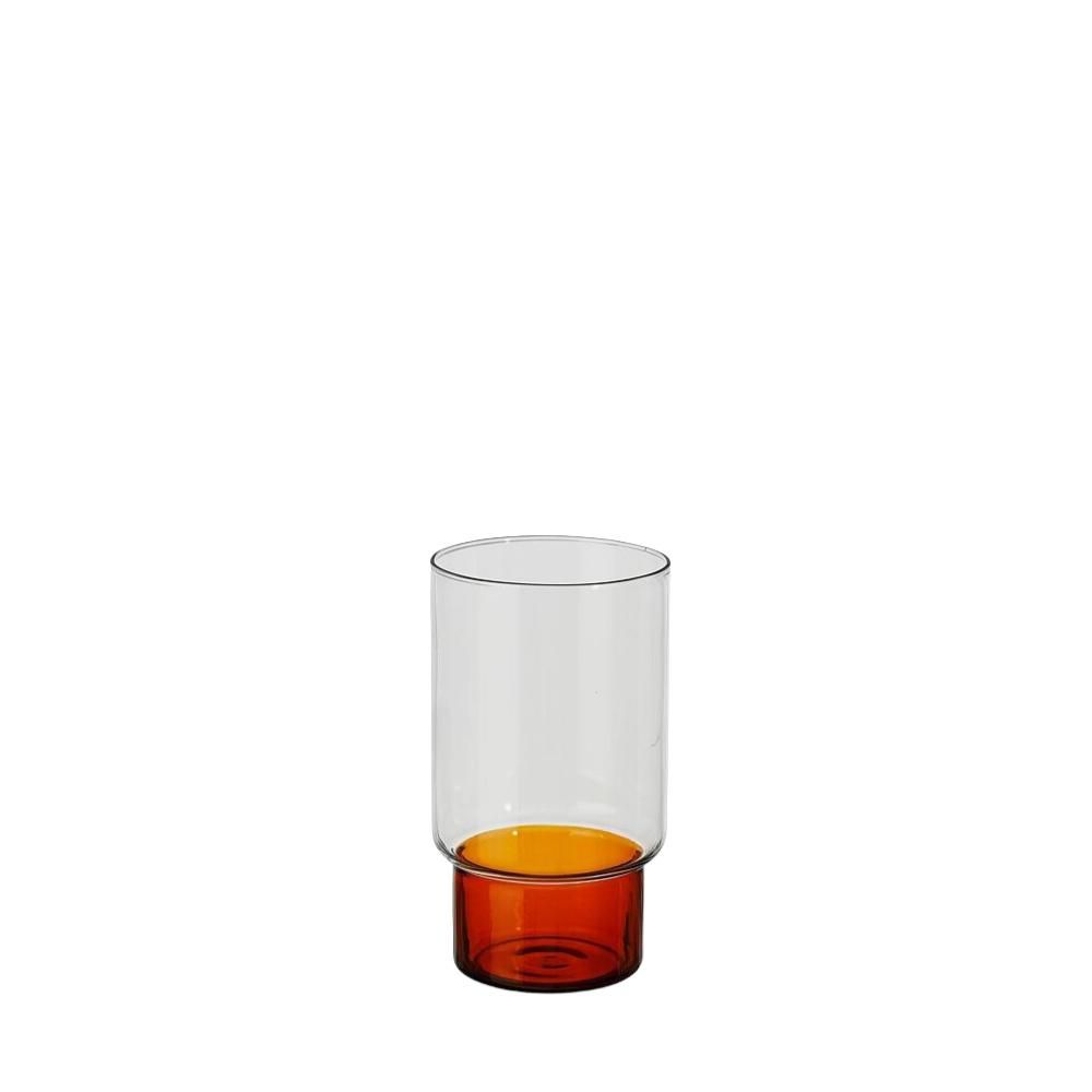SET 6 BICCHIERI VETRO -RIGA- D.7,5 H.13,5 CM TRASPARENTE/ARANCIO SET 6 BICCHIERI VETRO -RIGA- D.7,5 H.13,5 CM TRASPARENTE/ARANCIO