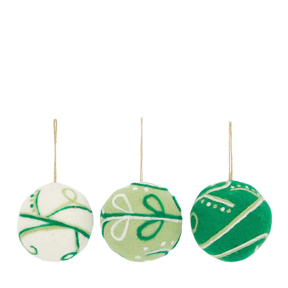 SET 3 SFERE LANA MM.90 BIANCO/VERDE SET 3 SFERE LANA MM.90 BIANCO/VERDE