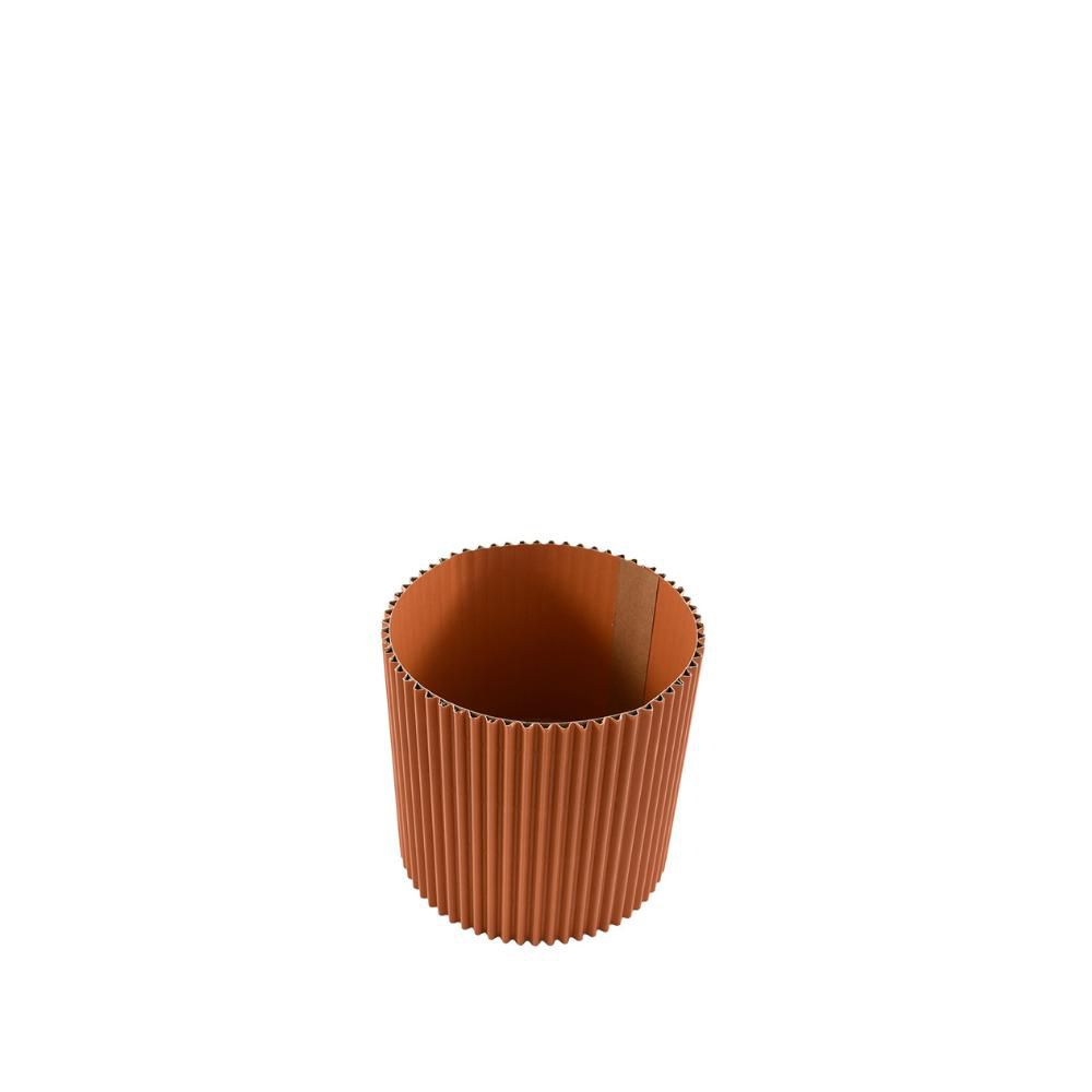 SET 12 SCATOLE CARTONE ONDULATO D.17 H.17,5 CM ARANCIO BRUCIATO