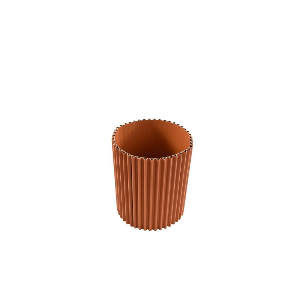 SET 12 SCATOLE CARTONE ONDULATO D.12 H.15 CM ARANCIO BRUCIATO