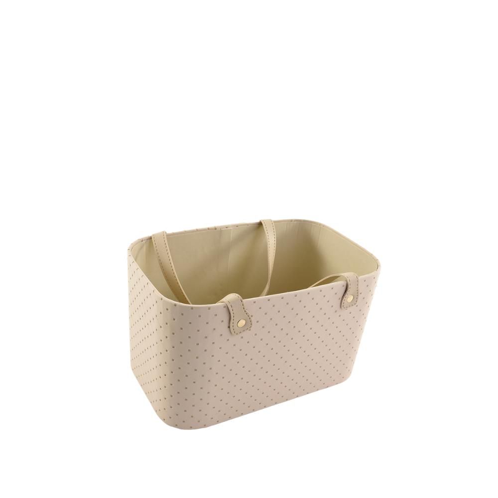SCATOLA/BORSA REGALO RETTANGOLARE C/MANICI 24X15X14 CM CREMA