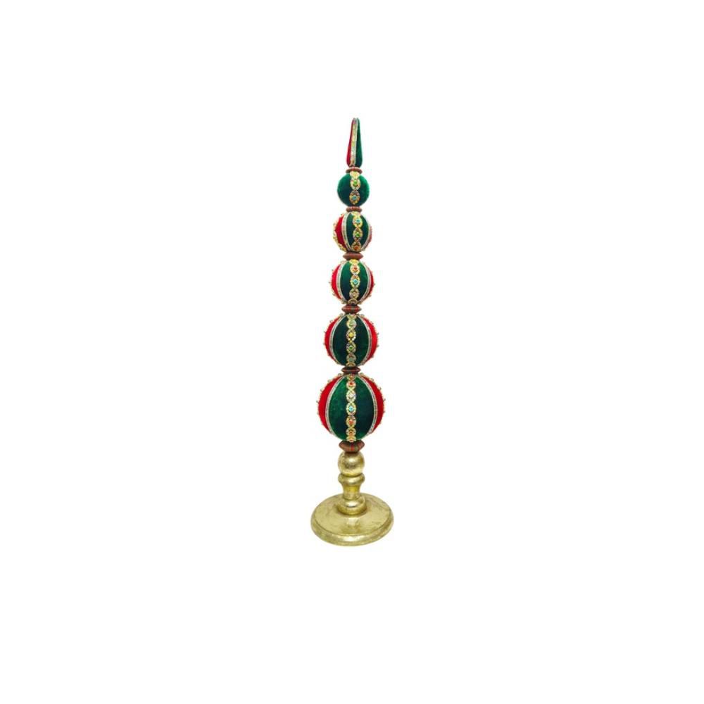PUNTALE DA TAVOLO VELLUTO H.53 CM -BAROQUE- VERDE/ROSSO/ORO PUNTALE DA TAVOLO VELLUTO H.53 CM -BAROQUE- VERDE/ROSSO/ORO