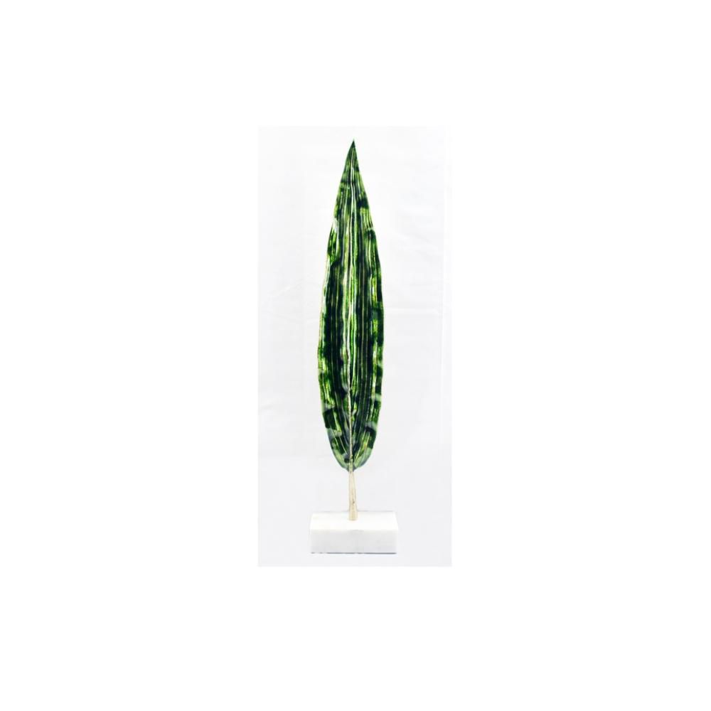 PUNTALE DA TAVOLO VETROH.59,5 CM -LEAF- VERDE/BIANCO PUNTALE DA TAVOLO VETROH.59,5 CM -LEAF- VERDE/BIANCO
