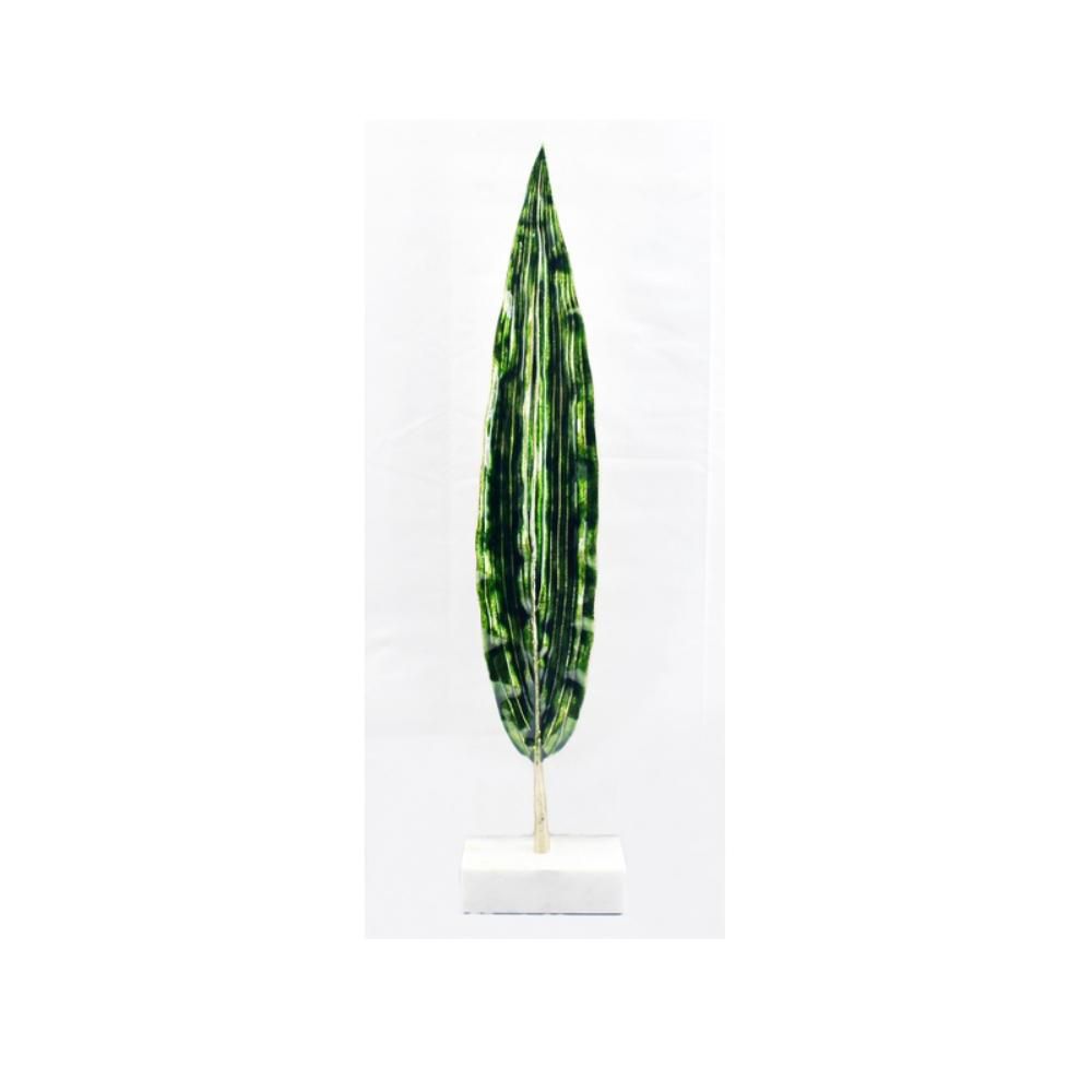 PUNTALE DA TAVOLO VETROH.69 CM -LEAF- VERDE/BIANCO PUNTALE DA TAVOLO VETROH.69 CM -LEAF- VERDE/BIANCO