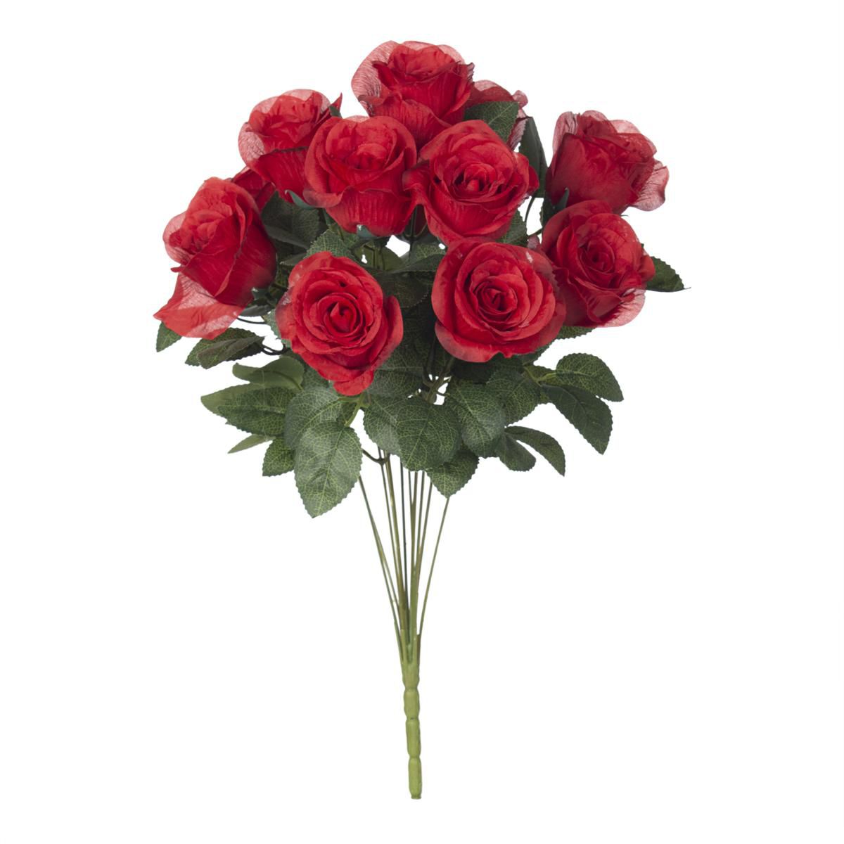 ROSE BOCCIOLI BOUQUET 12X CM.50 ROSSO