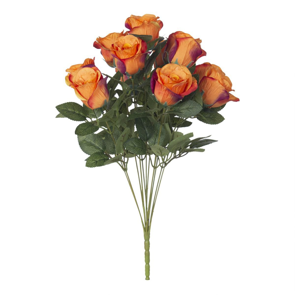 ROSE BOCCIOLI BOUQUET 12X CM.50 ARANCIONE