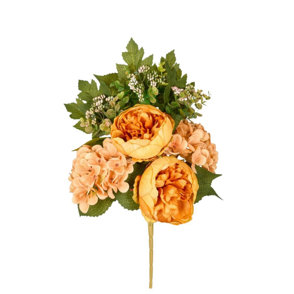 PEONIE/HYDRANGEA FRONTALE CM.45 GIALLO
