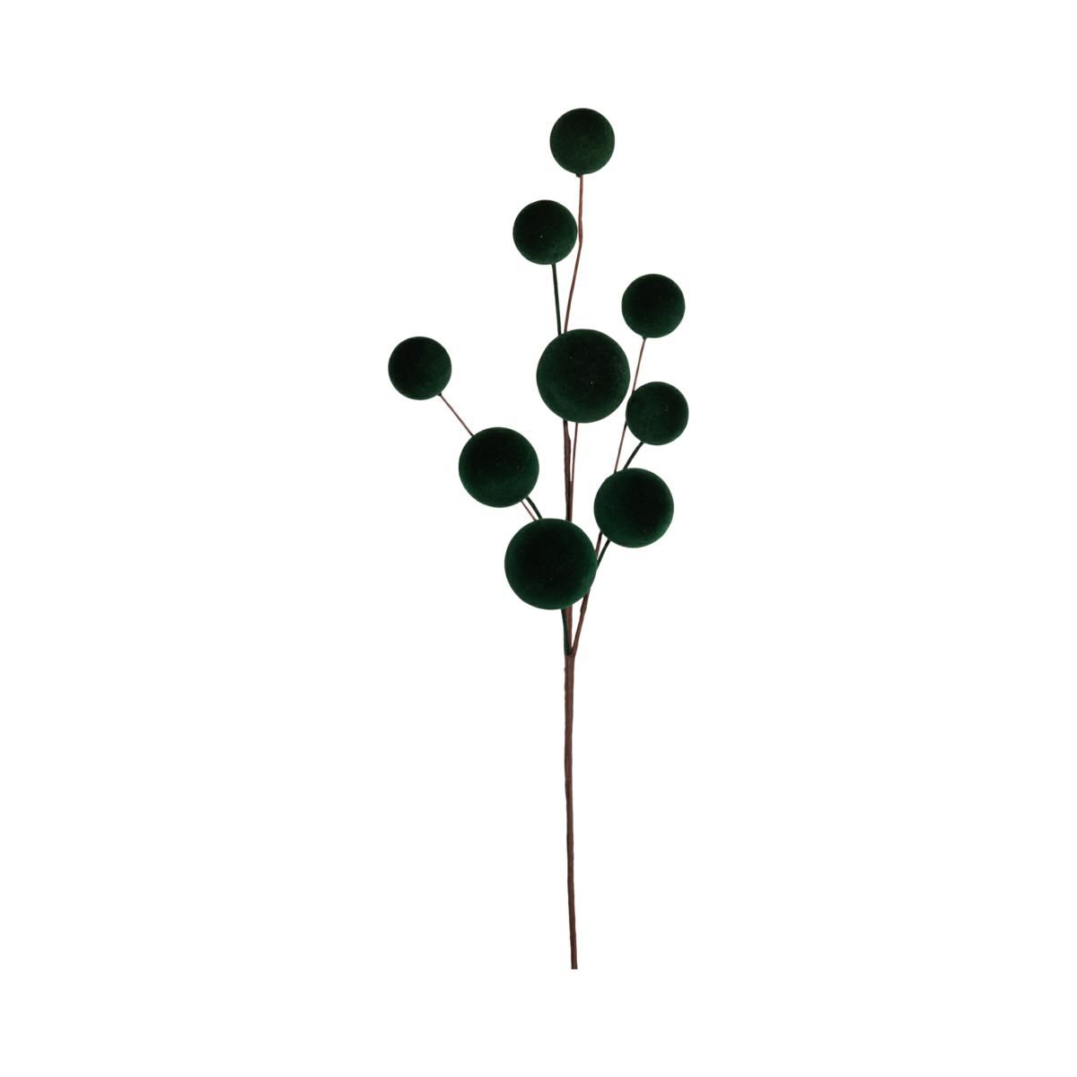 BACCHE RAMO CM.60 VELLUTATO VERDE SCURO