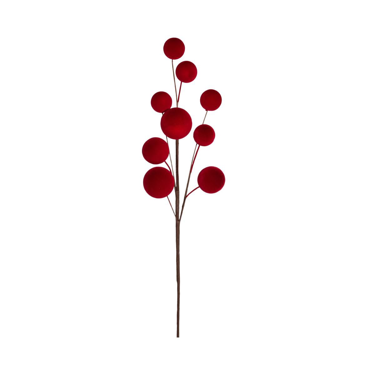 BACCHE RAMO CM.60 VELLUTATO ROSSO
