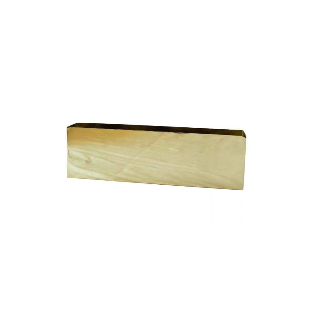VASCHETTA RETTANGOLARE IN ACCIAIO 40X7 CM H.12 CM (L) ORO LUCIDO