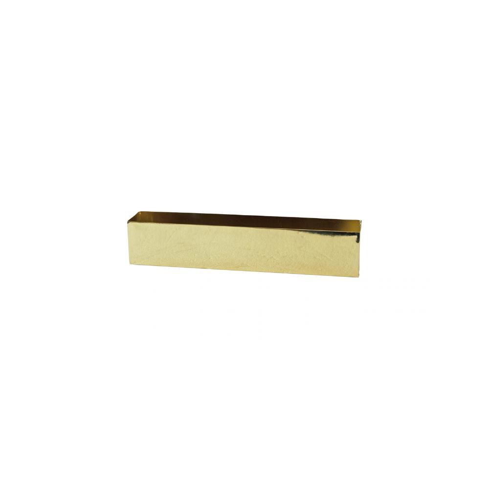 VASCHETTA RETTANGOLARE IN ACCIAIO 30X6 CM H.6 CM (S) ORO LUCIDO