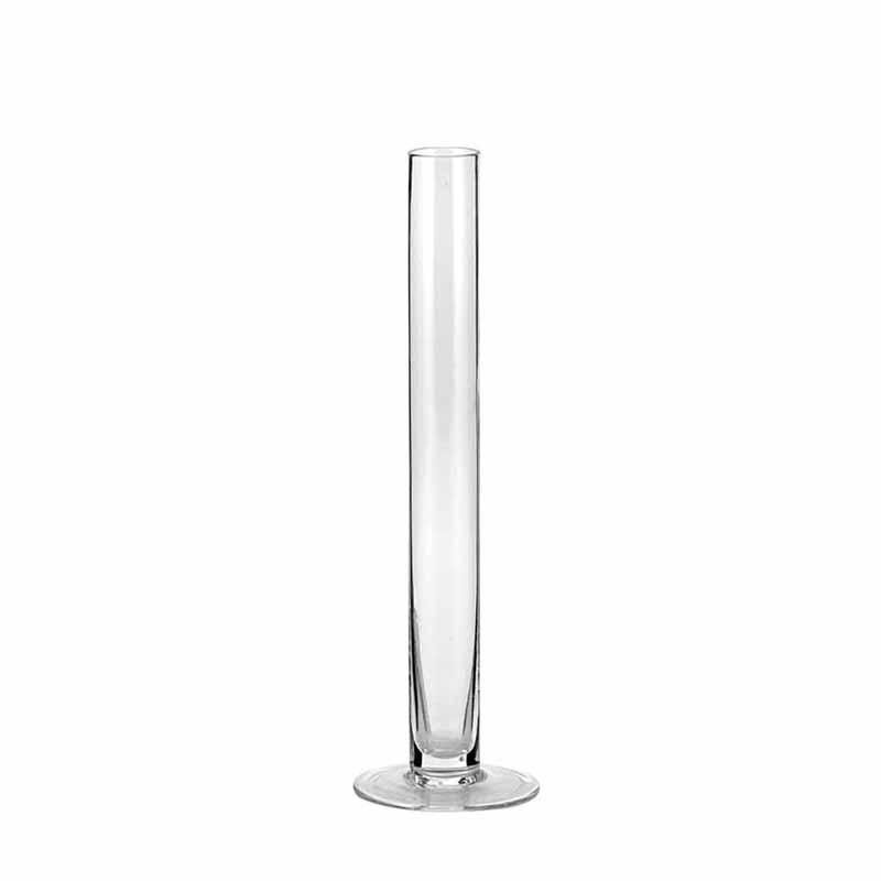 VASO VETRO MONOFIORE C/BASE D.3 CM H.20 CM TRASPARENTE