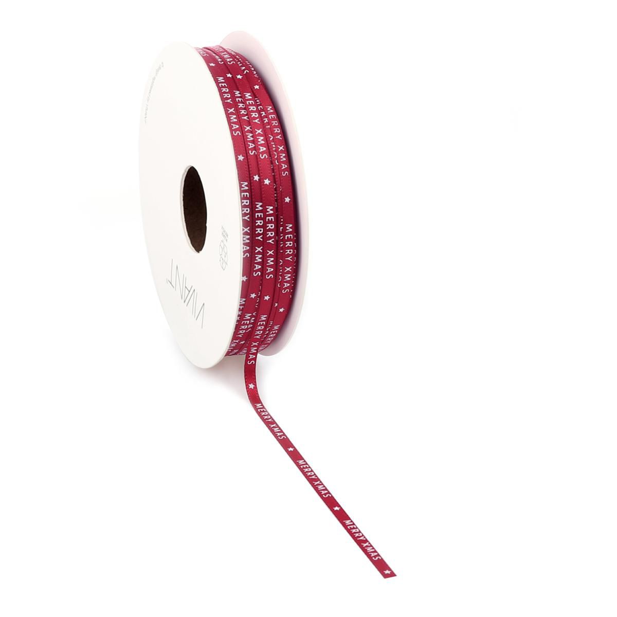 NASTRO TESSUTO 3MM 50MT-SMALL XMAS- ROSSO/BIANCO