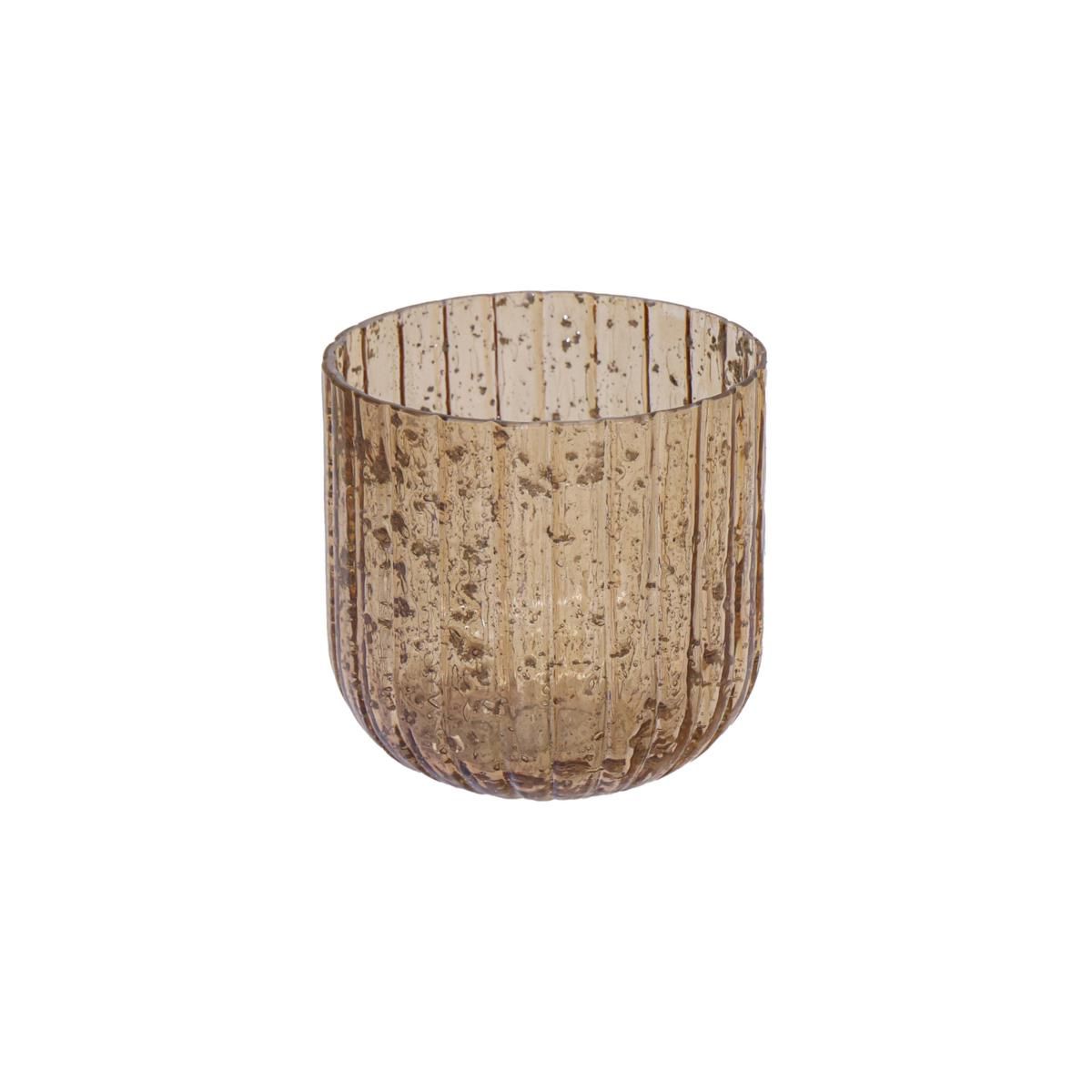 VASO VETRO D.15 CM H.15CM -MAURA RIBBED EGG- MARRONE VASO VETRO D.15 CM H.15CM -MAURA RIBBED EGG- MARRONE