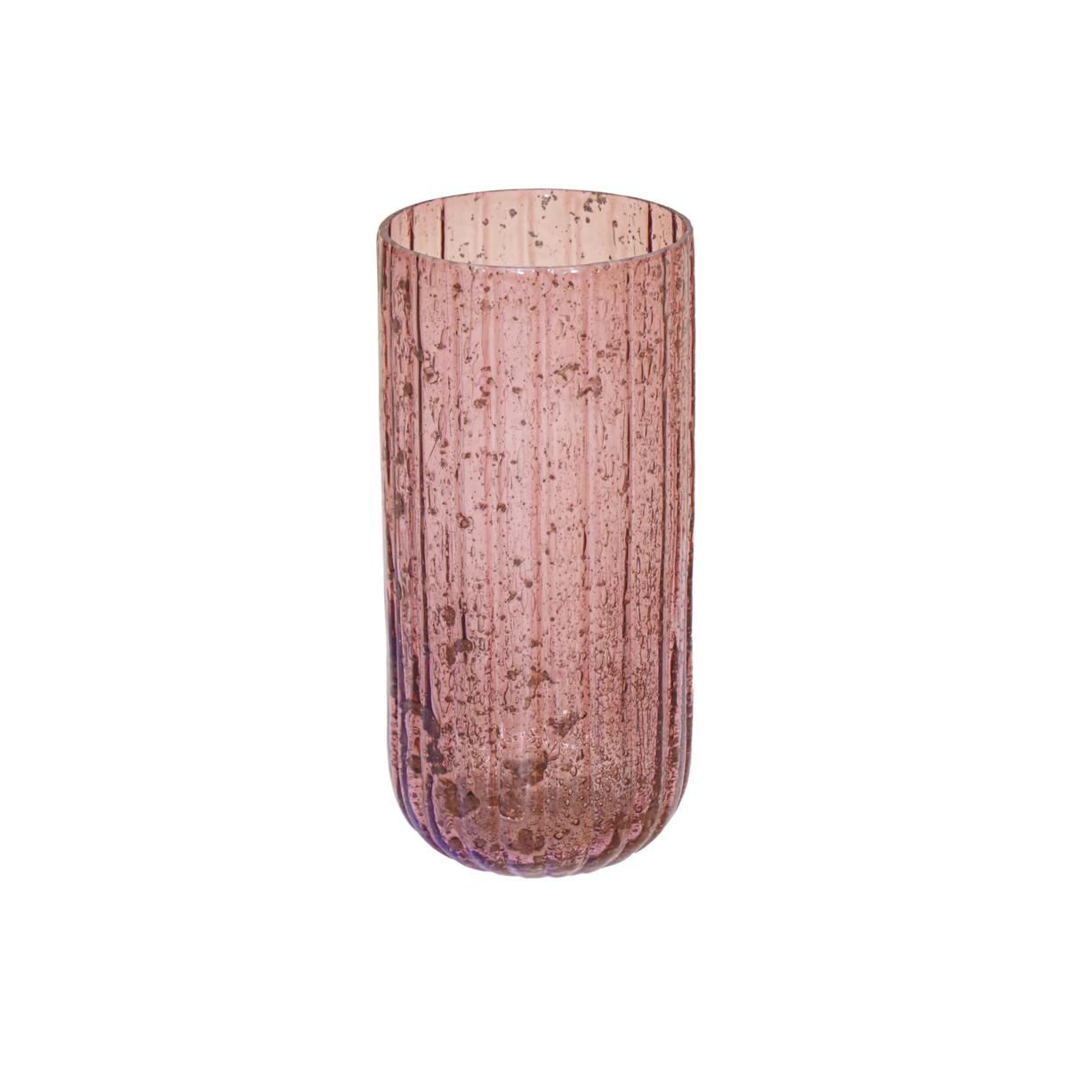 VASO VETRO D.12 CM H.25CM -MAURA RIBBED VASE- ROSSO VASO VETRO D.12 CM H.25CM -MAURA RIBBED VASE- ROSSO