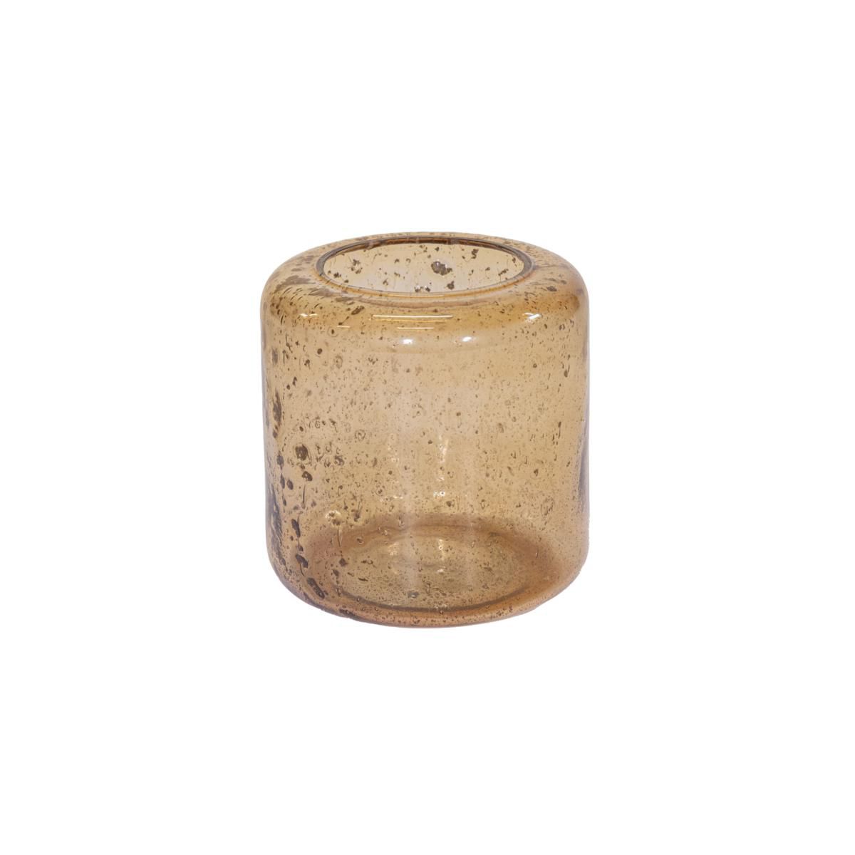 VASO VETRO D.15 CM H.14CM -MAURA BULB- MARRONE