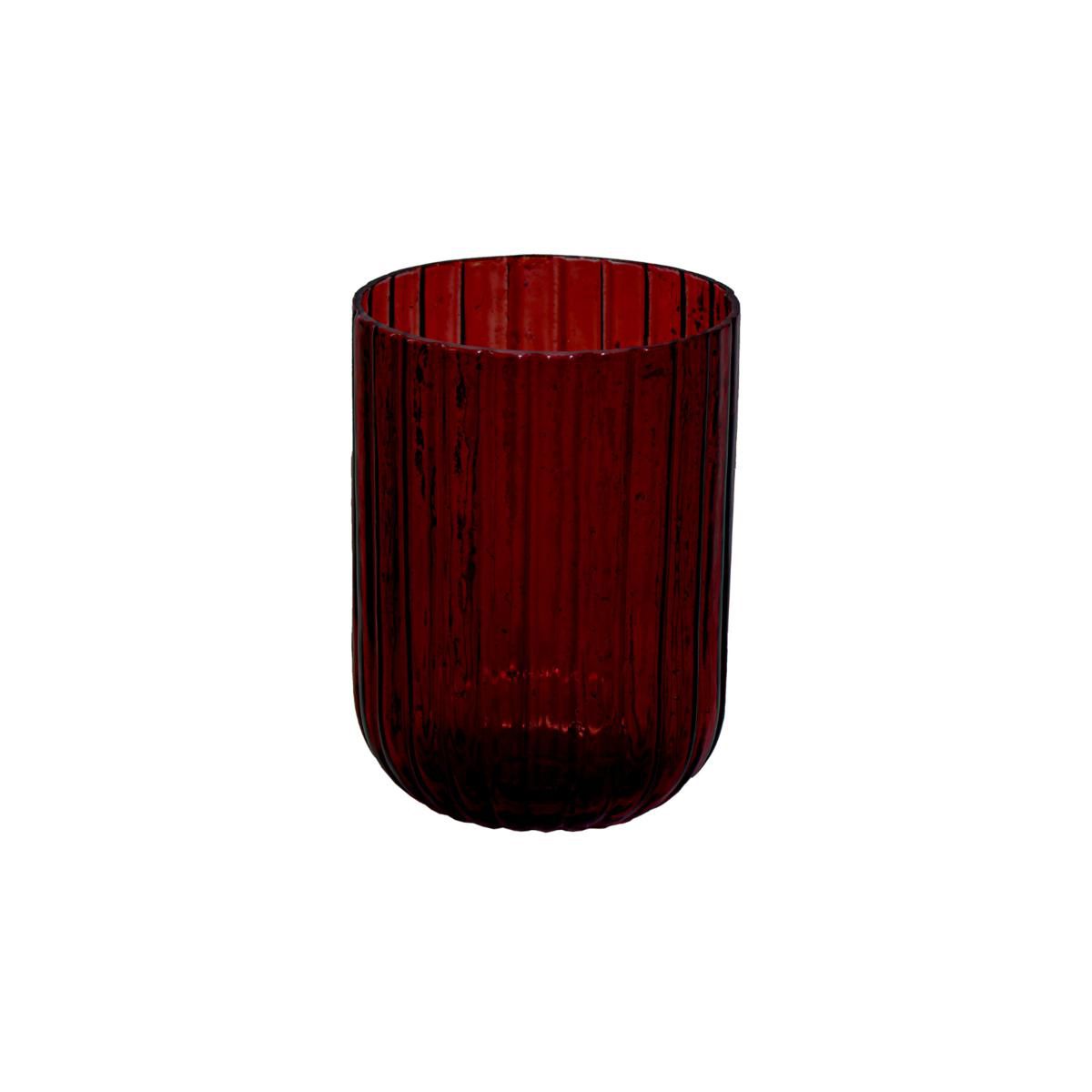 VASO VETRO D.15 CM H.21CM -MAURA RIBBED EGG- BURGUNDY VASO VETRO D.15 CM H.21CM -MAURA RIBBED EGG- BURGUNDY