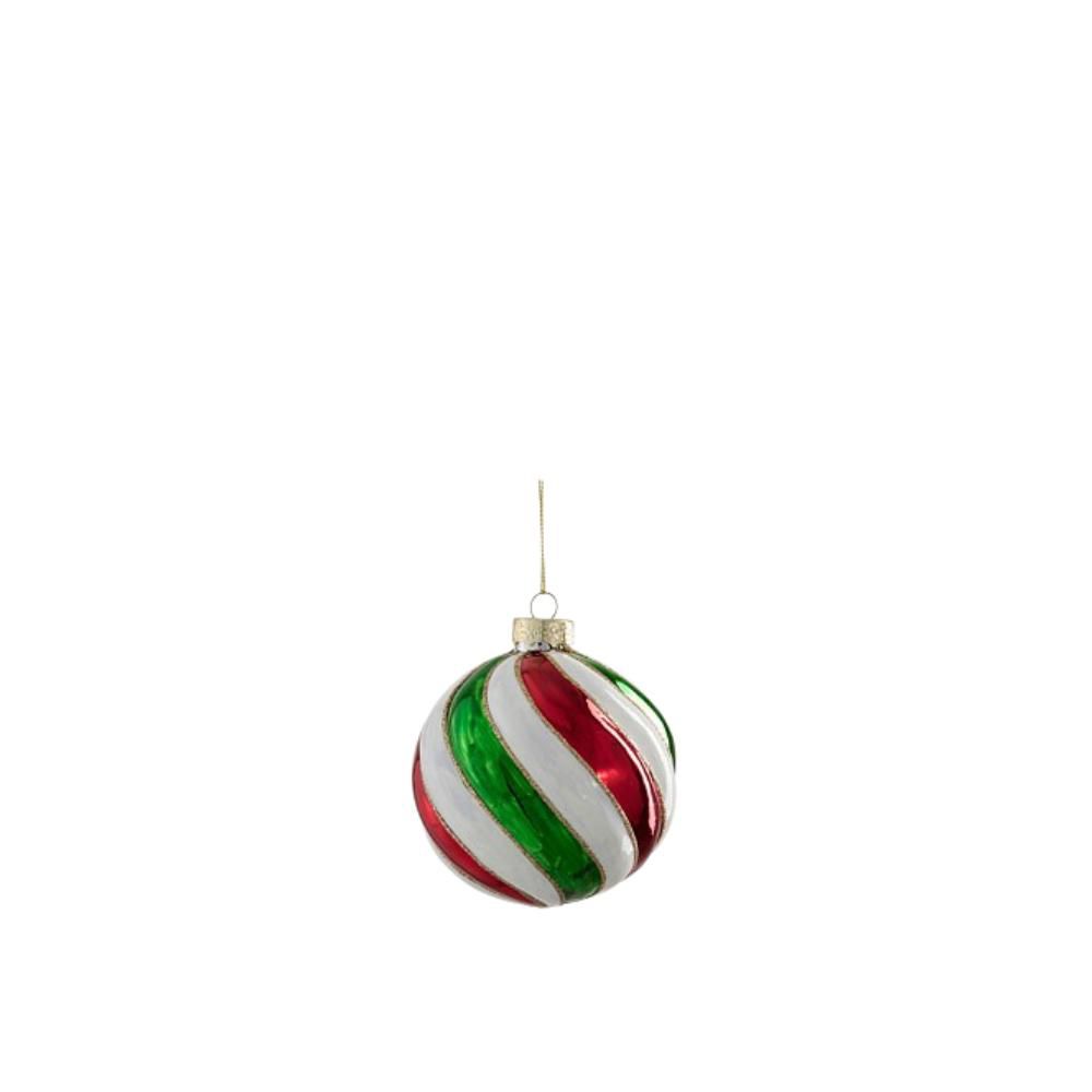 SFERE VETRO MM.100 D/APPENDERE -RIGHE- ROSSO/BIANCO/VERDE SFERE VETRO MM.100 D/APPENDERE -RIGHE- ROSSO/BIANCO/VERDE