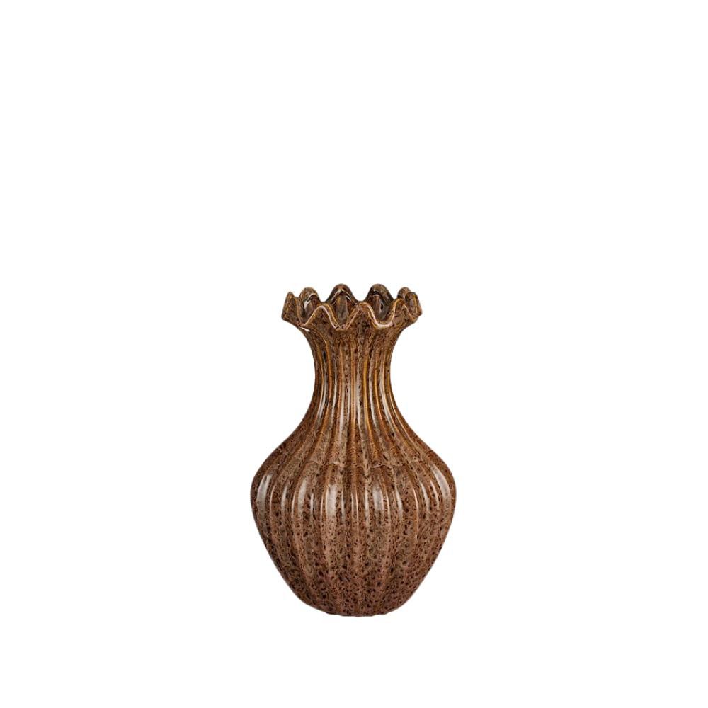 VASO CERAMICA D.23,5 CMH.35 CM -AMARA- MARRONE/ROSA ANTICO VASO CERAMICA D.23,5 CMH.35 CM -AMARA- MARRONE/ROSA ANTICO