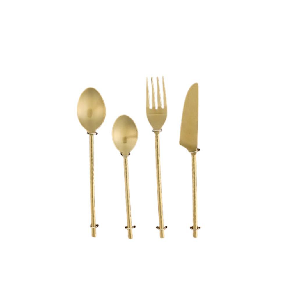 SET 4 POSATE ACCIAIO 20X1,5 CM ORO MATT