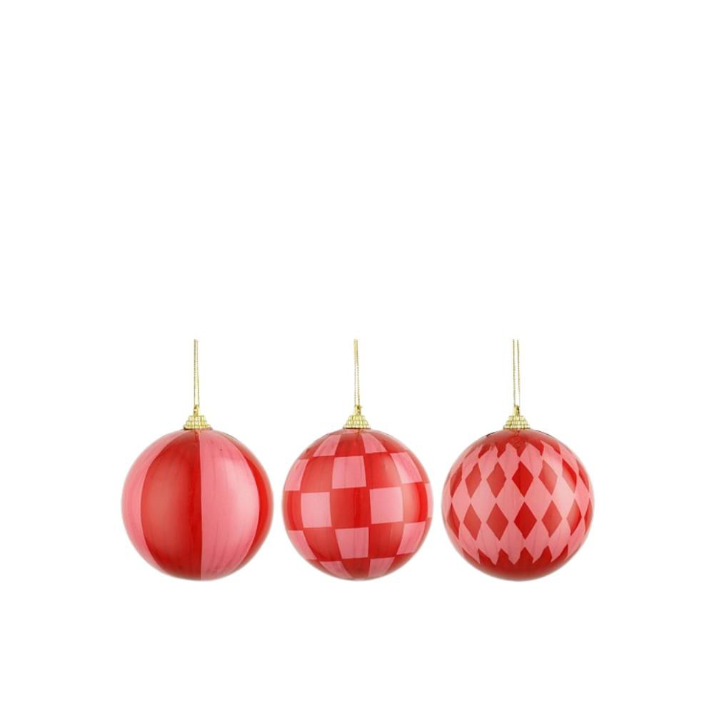 SET 3 SFERE POLY MM.100D/APPENDERE ROSSO/ROSA