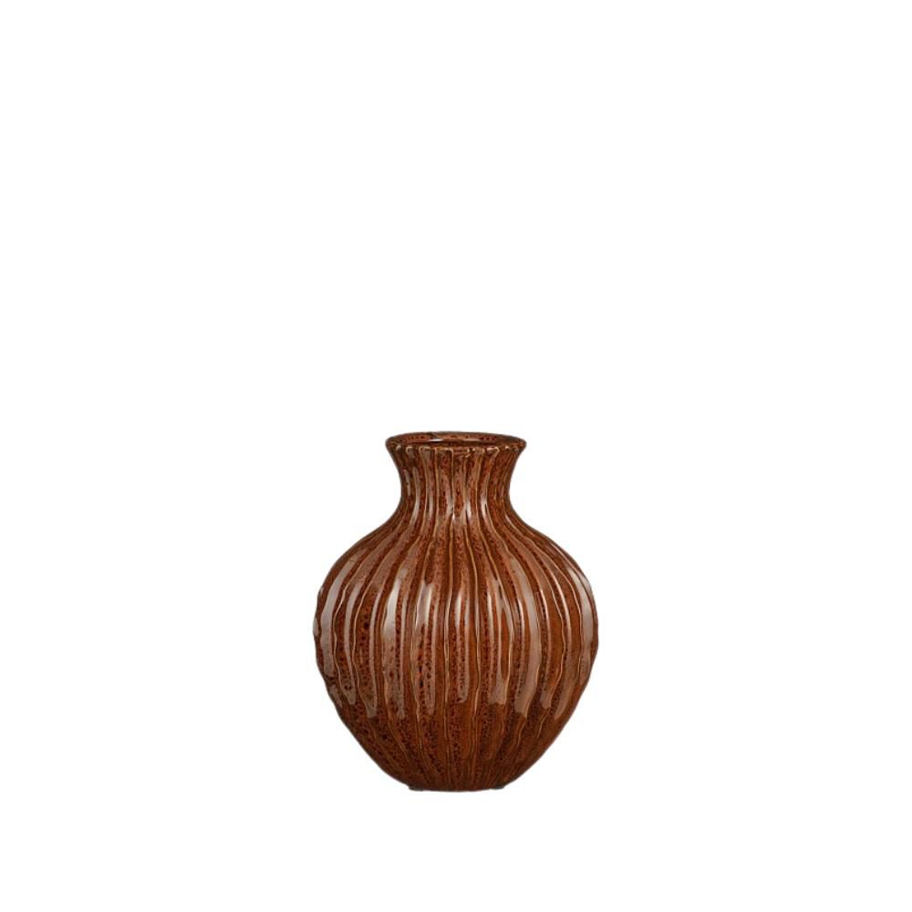 VASO CERAMICA D.21,5 CMH.25 CM -BROOK- MARRONE