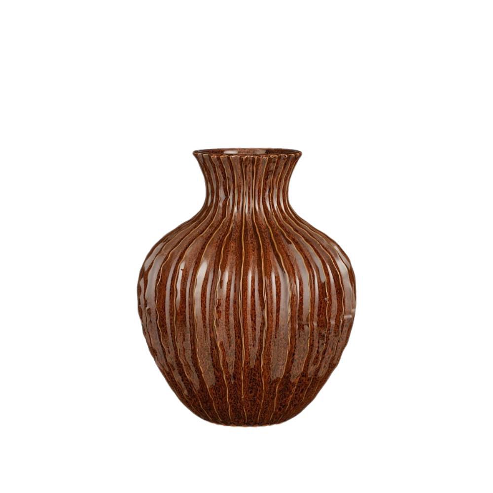 VASO CERAMICA D.32,5 CMH.38 CM -BROOK- MARRONE