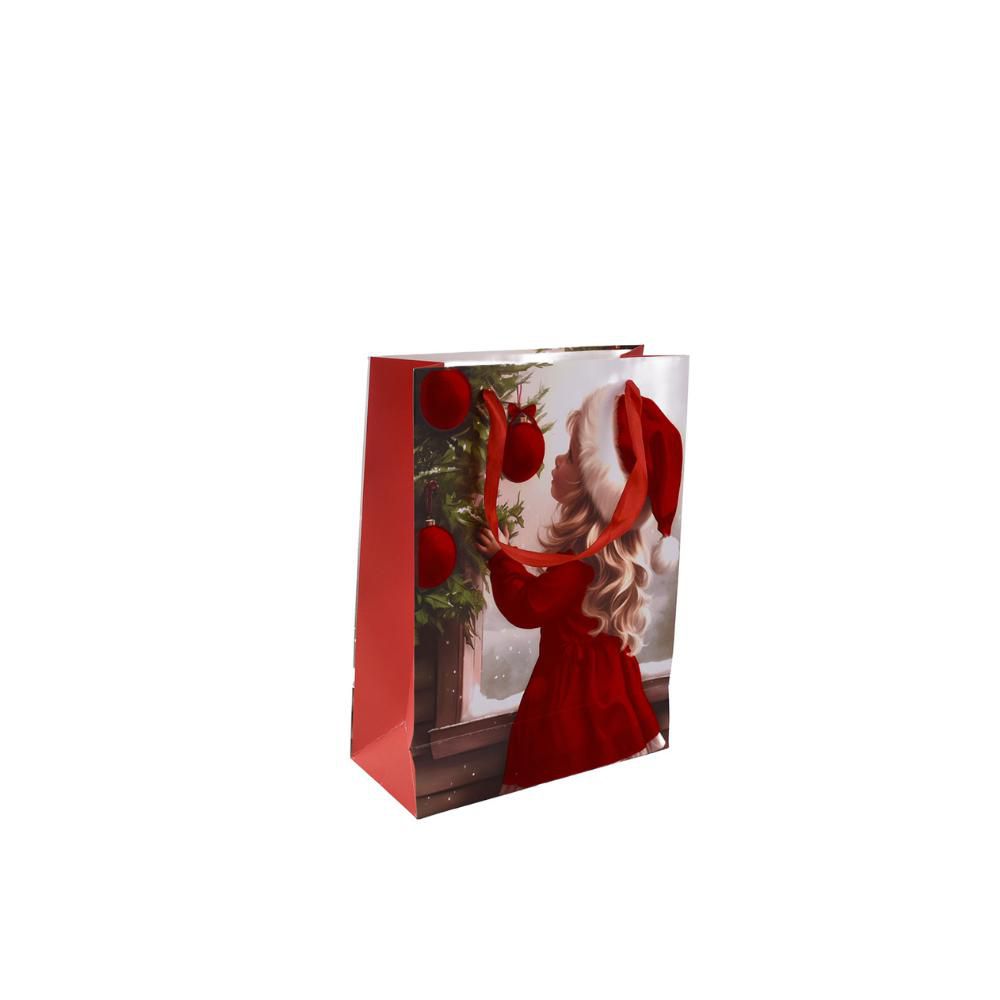 SET 12 SHOPPERS CARTA 18X8 CM H.24 CM ROSSO SET 12 SHOPPERS CARTA 18X8 CM H.24 CM ROSSO
