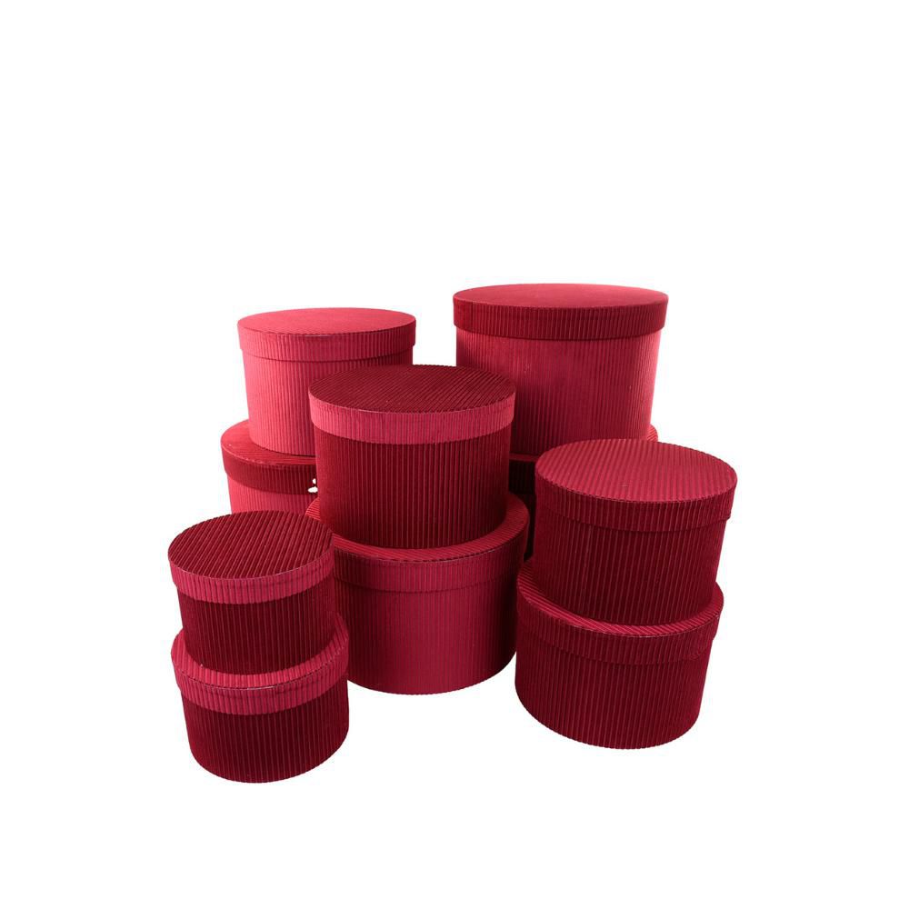 SET 10 SCATOLE VELLUTO ROTONDE D. DA 29,5 A 19 CM BORDEAUX SET 10 SCATOLE VELLUTO ROTONDE D. DA 29,5 A 19 CM BORDEAUX