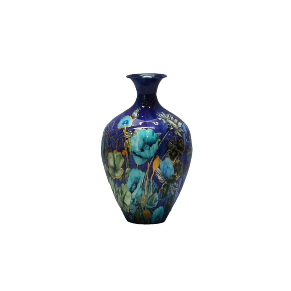 VASO LATTA C/FIORI H.41CM -FLOWER- BLU VASO LATTA C/FIORI H.41CM -FLOWER- BLU