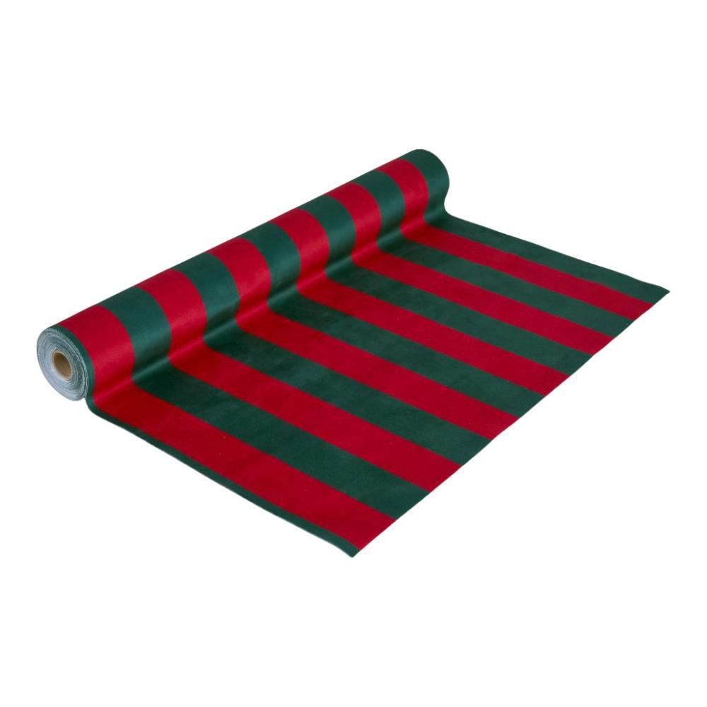 RUNNER VELLUTO RIGHE CM48X3,5 MT VERDE/ROSSO RUNNER VELLUTO RIGHE CM48X3,5 MT VERDE/ROSSO