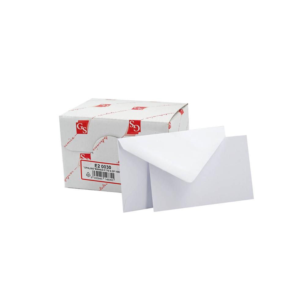 BIGLIETTI “OPALINO” CONF.100 FOGLI+100 BUSTE FT.4 BIANCO