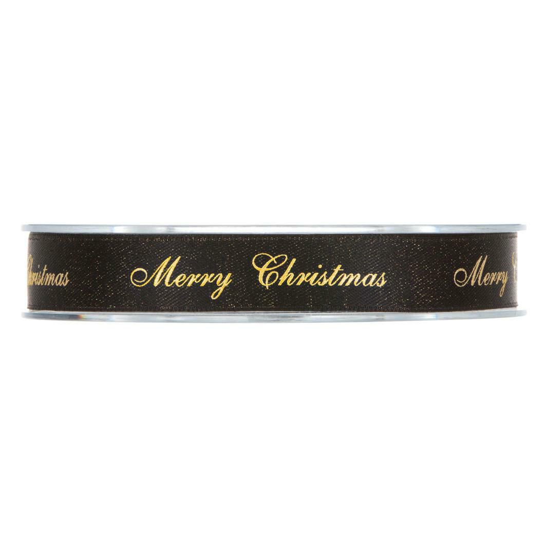 NASTRO RASO/LUREX -AUGURI- 15MM 25MT NERO/ORO