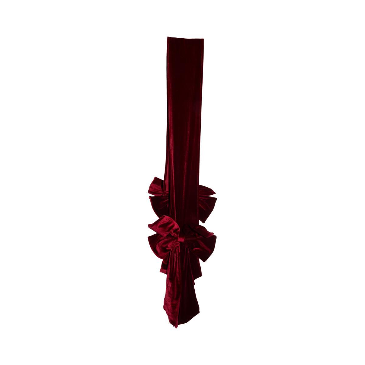 RUNNER VELLUTO PER TAVOLO C/DOPPIA CODA H.220 CM BURGUNDY RUNNER VELLUTO PER TAVOLO C/DOPPIA CODA H.220 CM BURGUNDY