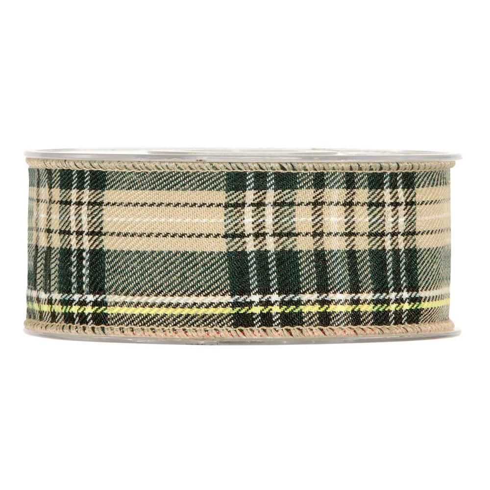 NASTRO POLIESTERE TARTAN 40MM 10MT BEIGE/NERO