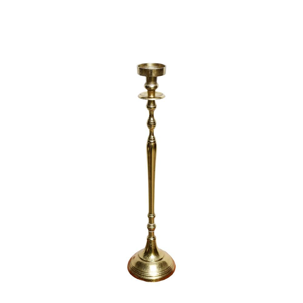 CANDELIERE ALLUMINIO H.60 CM ORO SATINATO